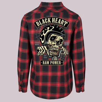 Pánská košile Pánská Košile BLACK HEART RAW POWER Barva: Červená, Velikost: M