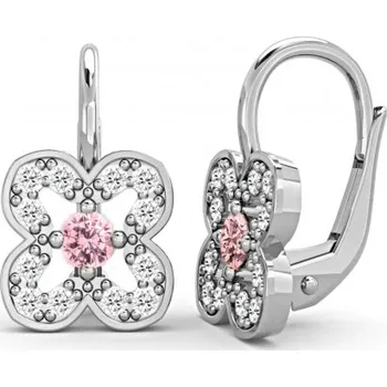 Náušnice Couple, Dívčí náušnice Addie, bílé zlato a zirkony, 585-66-3-0278.1B00.0.00.108.07