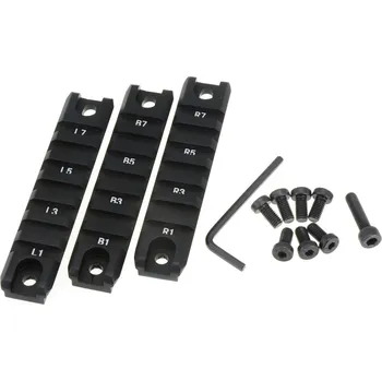Airsoft JJ Airsoft Set 3ks montážních CNC RIS (Picatiny) lišt pro G36C - černé