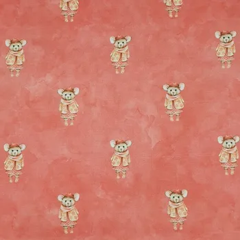 Bavlněný atlas lososový, myší holčičky, š.140