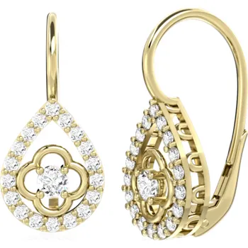 Náušnice Couple, Visací náušnice Amanda, žluté zlato se zirkony, 585-66-3-0371.0Z00.0.00.001.08