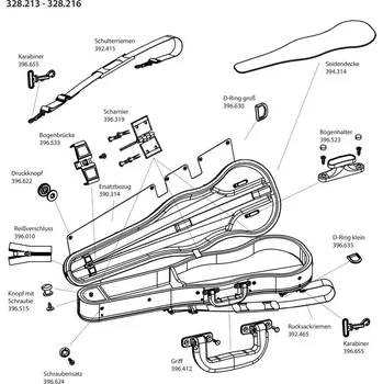 Smyčcový nástroj GEWA Náhradní díly - Tvarové pouzdro pro violu Liuteria ConcertoNáhradní povlak, velikost VI, černá 756