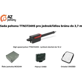 TTN3724HS 1K kit - sada pohonu TTN3724HS pro jednokřídlou mohutnou bránu do 3,7 m