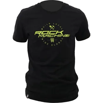 Pánské tričko tričko ROCK MACHINE Build Local černo/zelené M