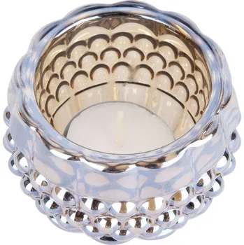 Svícen Svícen skleněný na svíčku Sparkle Dots 6 cm jantarově hnědý Present Time (Barva-jantarově hnědá)