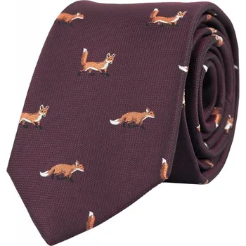 Kravata Bubibubi Vínová kravata s liškami