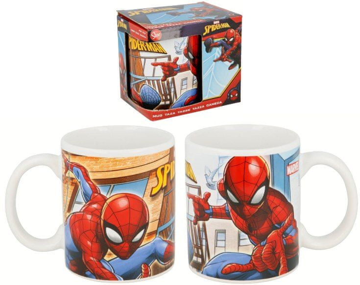 Tazza Plastica Spiderman 390ml – Adatta Al Microonde, Infrangibile E Senza BPA Per Bambini