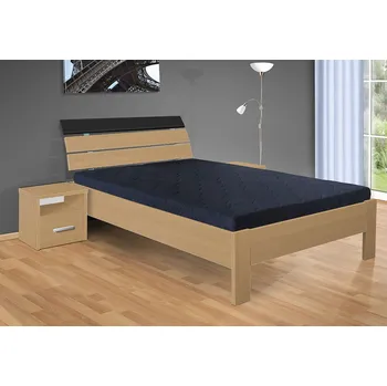 Postel Nabytekmorava postel Darina 200x140 cm matrace: Matrace 17 cm sendvičová, Barva postele: buk 381, Úložný prostor: bez úložného prostoru