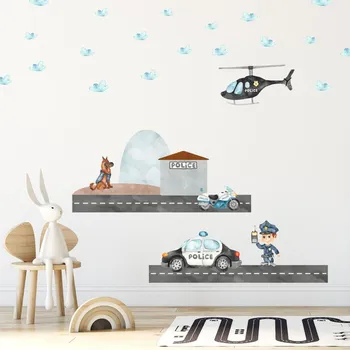 Samolepící dekorace LuxusniObrazy.cz Samolepky na zeď – Policejní hlídka