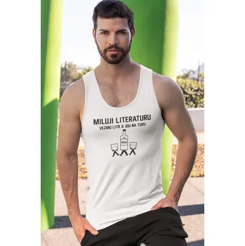 Pánské tílko Pánské tílko Miluji literaturu Barva: Bíla, Velikost: 2XL