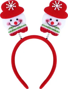 Karnevalový doplněk Rappa Vánoční čelenka sněhulák s červeným kloboukem