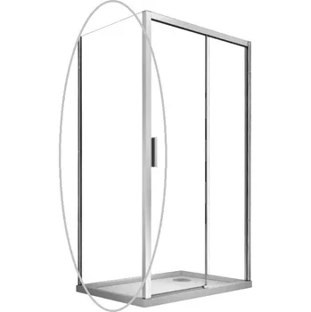 Besco Actis pevný boční díl, chrom Rozměr sprch.dveří: 90cm