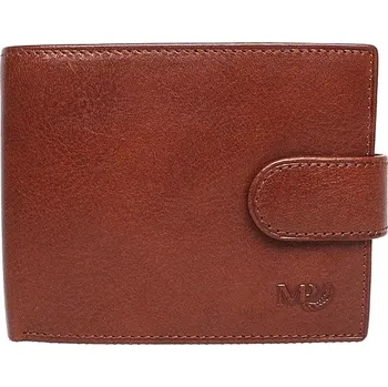Pánská malá luxusní hladká kožená peněženka Marta Ponti no. B201R + RFID hnědá | KabelkyproVas.cz