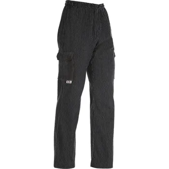 Gastro oděv Kuchařské kalhoty EGOchef kapsáče jemné bílé pásy M E-3503054AM