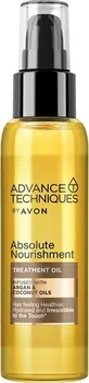 Vlasová regenerace AVON Absolute Nourishment Treatment Oil vyživující olej na vlasy s arganovým a kokosovým olejem 100 ml