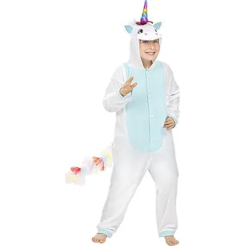 Funiglobal - Jednodílný kostým modrý jednorožec pro děti - 3-4 years