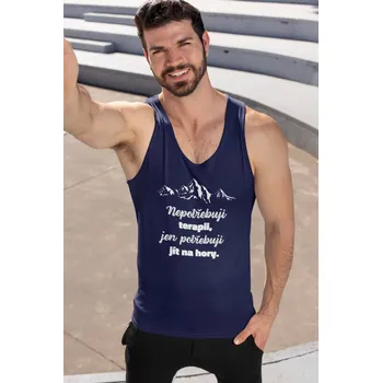 Pánské tílko Pánské tílko Nepotřebuji terapii Barva: Kráľovská modrá, Velikost: M