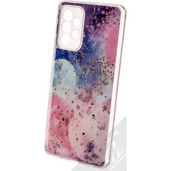 Pouzdro na mobilní telefon 1Mcz Gold Glam Galaxie Skinny TPU ochranný kryt pro Samsung Galaxy A72, Galaxy A72 5G tmavě modrá růžová (dark blue pink)