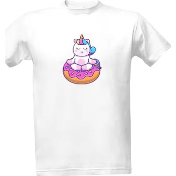 Tričko s potiskem Jednorožec donut 3 pánské