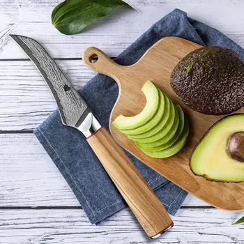 Kuchyňský nůž Swityf - kuchyňské nože Damaškový loupací nůž 9 cm, oliva DPK-OK