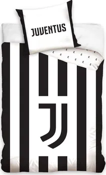 Ložní povlečení Carbotex FC Juventus White Stripes 140 x 200, 70 x 90 cm zipový uzávěr