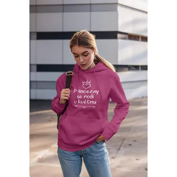 Dámská mikina Dámská mikina Princezny se rodí v květnu Barva: Purpurová, Velikost: XL