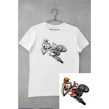 Dětské tričko vymaluj si Motorkář Velikost: 146