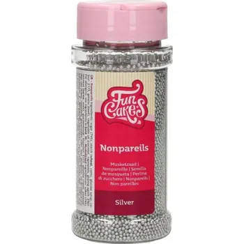 Jedlá dekorace na dort Funcakes FunCakes Cukrové perličky - máček - stříbrný - 80g