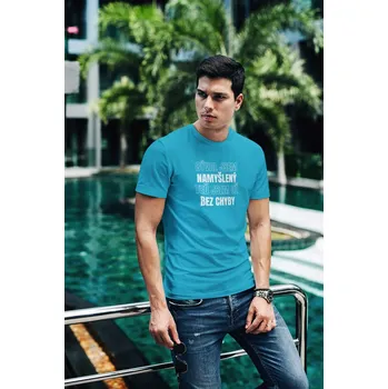 Pánská móda Pánské tričko Jsem bez chýb Barva: Tyrkysová, Velikost: S