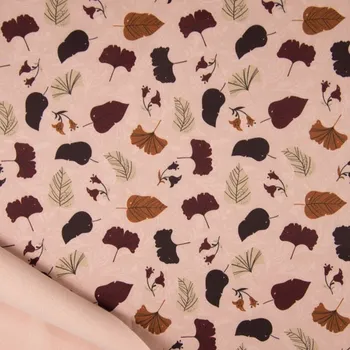 Softshell pudrový, podzimní listy, š.145