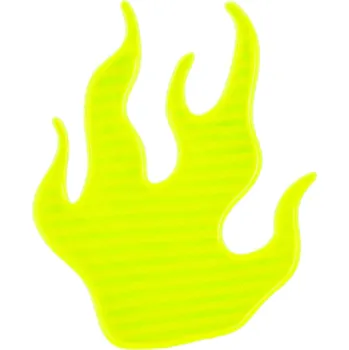 Reflexní samolepka - plamínek žlutý - balení 5 ks