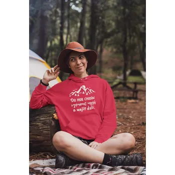 Dámská mikina Dámská mikina Do hor chodím Barva: Červená, Velikost: XL