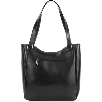 Kabelka Paolo Peruzzi Velká kožená taška na rameno PAOLO PERUZZI; černá