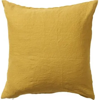 Dekorativní polštářek Lněný povlak na polštář Linn mustard 50x50, Klippan Švédsko Hořčicová