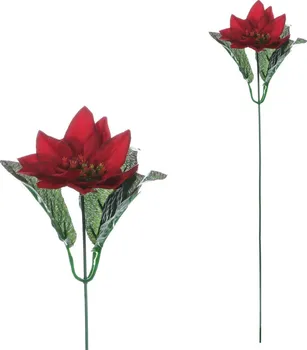 Umělá květina Autronic Vánoční růže poinsécie UK-0027 červená