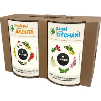 Čaj Leros Dárkové balení tubusů Lehké dýchání + Posílená imunita 2x 50 g