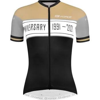 cyklistický dres Force dres ANNIVERSARY LADY krátký rukáv (černá/zlatá)