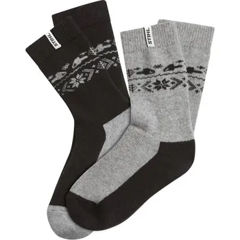Pánské ponožky STIHL Ponožky XMAS - šedočerné s norským vzorem Velikost: 39-42