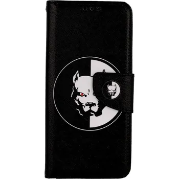 Pouzdro na mobilní telefon Pouzdro Samsung A22 knížkové Černobílý pitbull (kryt neboli obal na Samsung A22)