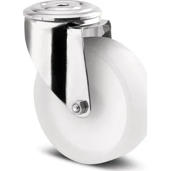 Pojezdové kolečko TENTE KOLEČKA Kolečko nerezové pro transportní zařízení 125mm, otočné, otvor pro čep, 8470UOO125P30-13