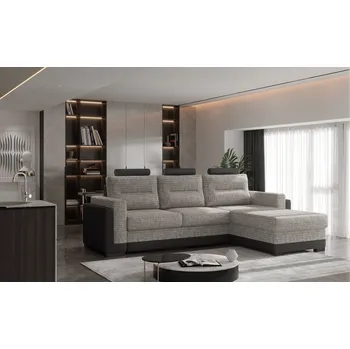 Sedací souprava Rozkládací rohová sedačka ALICE šedá melír / černá