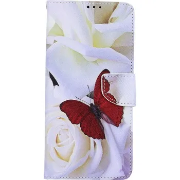 Pouzdro na mobilní telefon Pouzdro Samsung A22 knížkové Červený motýl (kryt neboli obal na Samsung A22)