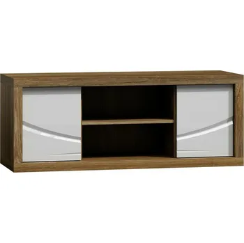 Televizní stolek Eoshop Televizní stolek SAPIR S-6 bílý lesk/dub Stirling