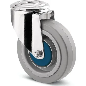 Pojezdové kolečko TENTE KOLEČKA Kolečko nerezové pro transportní zařízení 100mm, otočné, otvor pro čep, 8470UFX100P30-13 šedá
