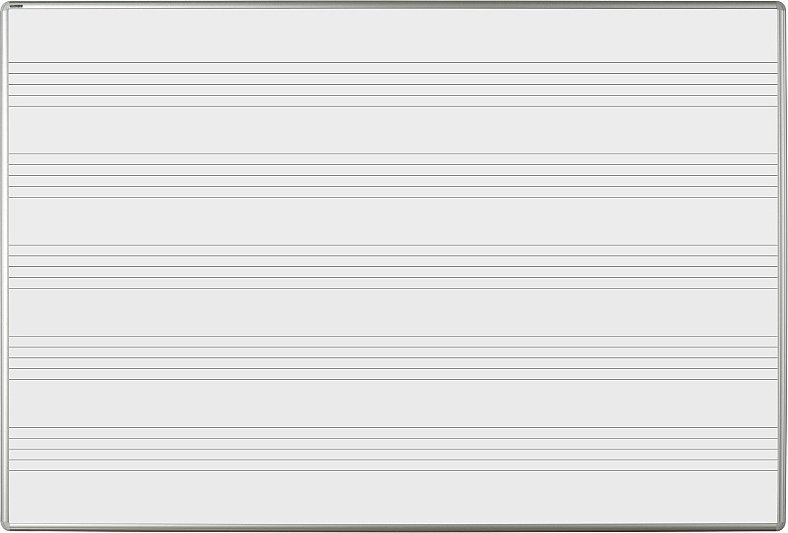 Magnetická tabule s odkládací poličkou MANAŽER K 180 x 120 cm (potisk) - notové linky (101801202101)