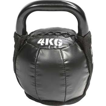 Gorilla Sports Kettlebell 4 kg, kožený, černý