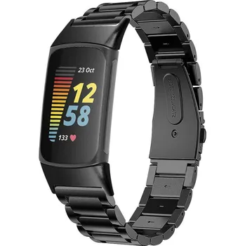 Ostatní příslušenství k chytrým hodinkám eses Kovový řemínek pro Fitbit Charge 5 a 6 - Černý