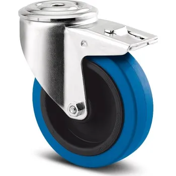 Pojezdové kolečko TENTE KOLEČKA Kolečko pro transportní zařízení 125mm, s brzdou, otvor pro čep, 3477UFR125P30-13 modré