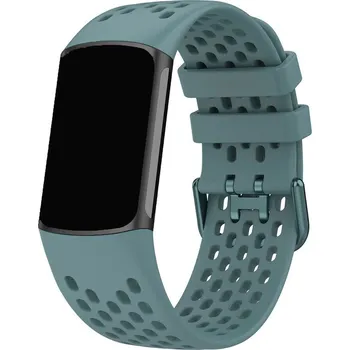 Příslušenství k chytrým hodinkám eses Silikonový řemínek dírkovaný pro Fitbit Charge 5 - Modro šedý