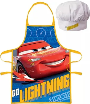 Kuchyňská zástěra Euroswan Dětská zástěra s kuchařskou čepicí Cars Blesk McQueen